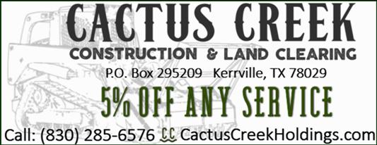 Cactus Creek Construction and Land Clearing - Kerrville